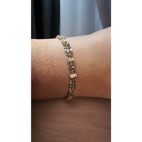 Vintage Sarah Coventry Signed Gold Tone Chain Links Clasp Bracelet - Picture 2 of 5